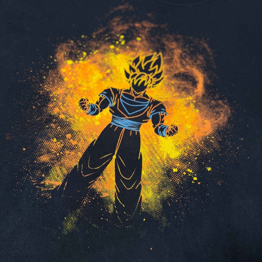 Dragon Ball Z Goku Super Saiyan Graphic Tee Black Large Streetwear Anime Shirt